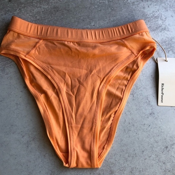 RicherPoorer Womens High Cut Brief Panty Mesh Sides Small Cantalope - Picture 2 of 11